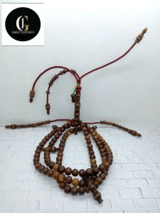 Tasbih tijani kayu Kelor Emas model bulat A197