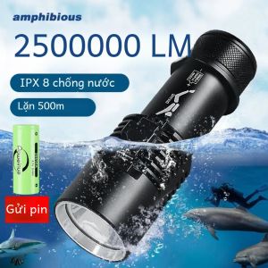 Đèn Pin Lặn Có Thể Sạc Lại XHP70 LED Ánh Sáng Mạnh Chống Nước Chống Nước Chiếu Sáng Tiêu Cự Dài >500m Để Cắm Trại Leo Núi & Lặn