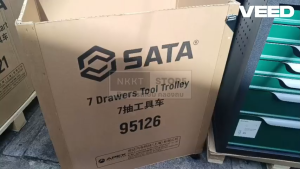 95126-SATA ตู้เครื่องมือรถเข็น 7 ชั้น พร้อมกุญแจล๊อค ด้ามเข็น และ ล้อ งานหนัก SATA VDC เกรด