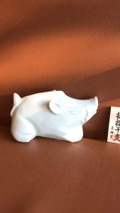 [Hàng Hiếm Japan Limited] 01 Chiếc Heo / Lợn Rừng Nặng Tay Từ Gốm Ngọc Bạch Định