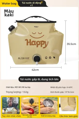 Bình Nước Dã Ngoại Di Động Có Vòi Chắc Chắn Gập Được Dung Lượng Lớn