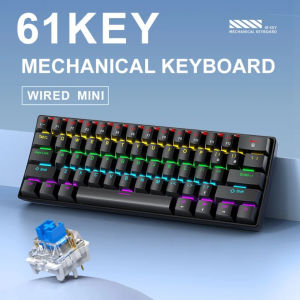 APAYADO K61 Wired Mechanical Keyboard - 60% Compact (61 Keys) RGB Backlit Portable Design Phantom Switches for Gaming
