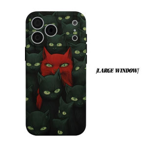 Red Cat Among Black Cats Phone Case for iPhone 18 17 16 15 14 13 12 11 Air Pro Max Plus Double-layer Cover