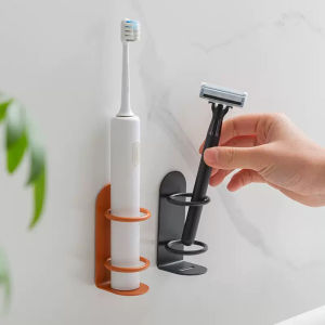 Multi functional toothbrush holder made of metal material no drilling wall mounted suitable for home bathroom toiletries to