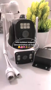 V380 Pro Kamera CCTV Lensa Ganda Pelacakan Otomatis PTZ 8MP Kartu Sim 4G IP66 Tahan Air Luar Ruangan Audio Dua Arah dan Speaker Kamera Pengawasan Video Deteksi Gerakan AI