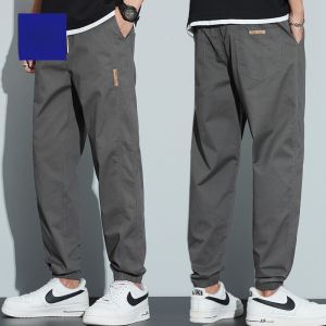 ROMON | Romon Pure Cotton Casual Pants Mens Spring Autumn Loose Fit Workwear Ice Silk Long Trousers Summer Fashion Urban Style