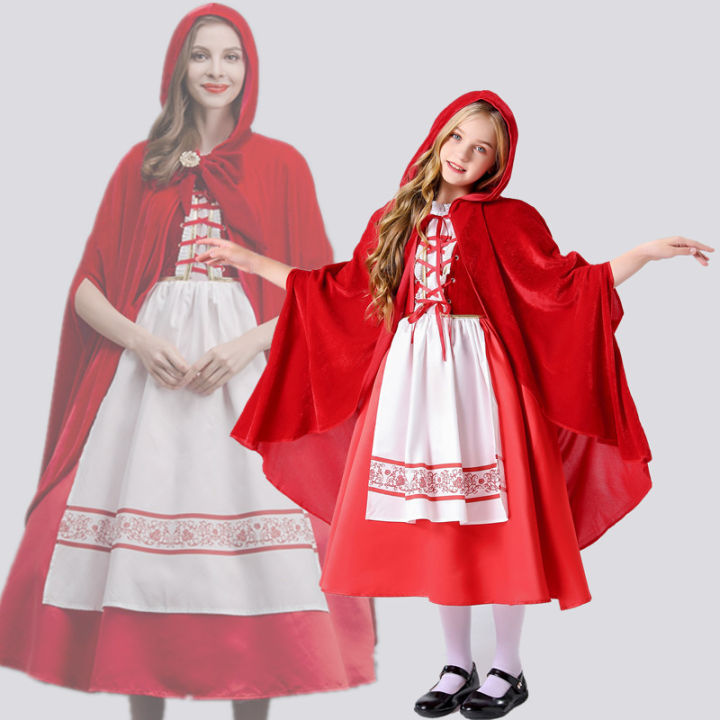 Halloween Costume Female Little Red Riding Hood Wolf Grandma Fairy Tale ...