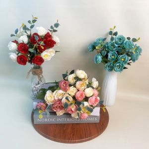 Bunga Mawar Kain Mix Hiasan Tambahan Buket Dekorasi Vas Ruang Tamu Rumah Cafe Rose Flower PBP207