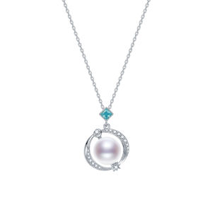 925 Silver Authentic Freshwater Pearl White Mantoushaped Pendant Necklace for Women Daily Wear