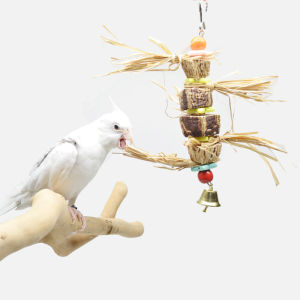 Tiger Skin Peony Xuanfeng Xiaojin Taihe Yangshang Parrot Bird Cage Bite Grinding Mouth Straw Woven Swing Climbing Toy Supplies