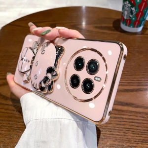Use realme real 12Pro mobile phone case electroplating KT cat bracket real me V15 makeup mirror silicone soft case h2607069