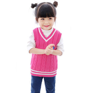 Little Bear Kids Clothing Kids Wool Pullover Vest Easiest for Match Spring & Fall New Vest Girls Sweater Baby Knitted Sweater