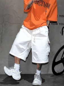 Cityboy Original Designer Mens Casual White Wide Leg Workwear Shorts Six-Foot Pants Fashionable Cotton Loose Fit Summer Trousers