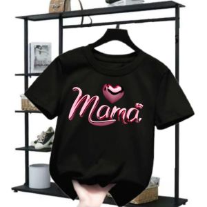 Kaos Oblong Anak Cewek Motif Love Mama Kaos Distro Cewek Lengan Pendek 2-12 Tahun