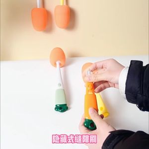 3in1 Bottle Brush Baby Bottle Brush Multifunctional Long Handle Cleaning Brush Removable Silicone Sponge Cup Brush