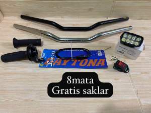 Paketan stang Rzr+gas spontan polos+lampu sorot led=Gratis saklar