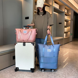 Universal wheel travel bag Light portable duffel bag storage bag delivery bag dry wet separation large capacity fitness yoga bag