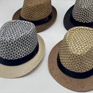 Mens Fedoras Summer Straw Hats Straw Paper Woven Top Hats Outdoor Sun Hats Selling Curly Jazz Hats Panama Cap