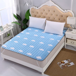 Thin Quilted Mattress Protectors 3/4/5/6 Feet Bed Cover with Straps Washable Soft Thickened Bedsheet for All Seasons