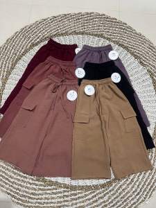 Kulot Cargo Anak Usia 7-12 Tahun /Kulot Anak Cargo crinkle/Celana Anak Perempuan