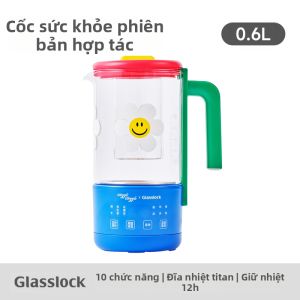 Ấm Đun Nước Pha Trà Văn Phòng Đa Năng Mini Glasslock&Wiggle Thân Thủy Tinh Borosilicate Cao Cấp Giữ Nhiệt Tốt