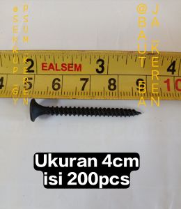sekrup gypsum 4cm isi 200pcs