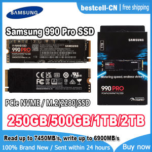 Samsung 990 Pro SSD 500GB 1TB 2TB ฮาร์ดดิสก์โซลิดสเตทไดรฟ์ภายใน M.2 NVMe 2280 TLC PCIe Gen 4.0X4สำหรับแล็ปท็อป PC