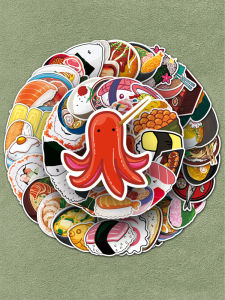 Japanese Food Themed Stickers Waterproof DIY Decals for Glass Notebook Tablet Car Refrigerator Travel Suitcase Creative Decoration