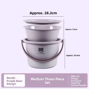 MONLEYTA | Durable Plastic Storage Bucket Set for Student Dormitories