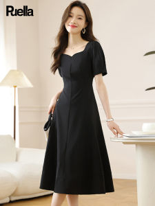 puella | French Chic Audrey Hepburn Style Black Fitted Dress