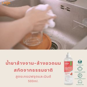 น้ำยาล้างจาน ล้างขวดนม ธรรมชาติ 0% ไร้สาร ชนิดเข้มข้น Grapefruits & Mint 500ml