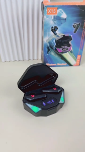 X15 TWS Gaming Earphone Wireless Bluetooth With Mic Bass Audio Sound 9D Stereo Music HiFi Headphone