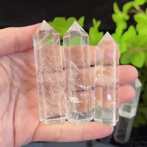 1pc Natural Crystal Stone Clear quartz Point Healing Stone Home Decor Mineral Specimen Reiki Crafts Souvenir Pillar Unique Gift