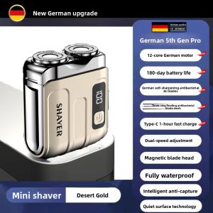 MONLEYTA | Portable Electric Shaver For Men German Mini Cannon No Black Points Left Shaving Razor Quick Charge Floating Blade Stainless Steel