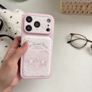 Sanrio | Sweet My Melody Leather Phone Case Soft Shockproof Protective Cover For iPhone 17 16 15 14 Pro Max For Girly Aesthetic Anti-drop