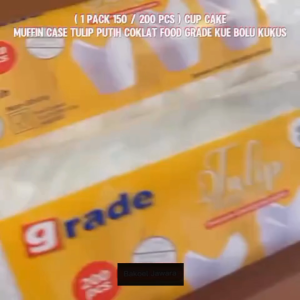 ( 1 PACK ) CUP CAKE MUFFIN CASE TULIP PUTIH COKLAT FOOD GRADE BAKING KUE BOLU KUKUS 150 200 PCS