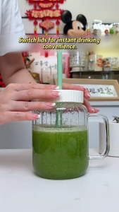 Kawu Juicer Blender-1300mAh Wireless Portable 18000 RPM 360° View Crush Ice/Make Smoothie gift Straw&Lid 800ml Easy-Clean Glass