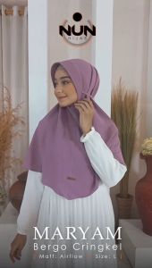 Hijab Bergo Crinkle Air Flow Pet Tali Ukuran L / Bergo Instan Pet Tali L