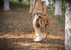 Outdoor Folding Stool Camping Ultralight Portable Bench Glamping Picnic Beach Chair Step Stool