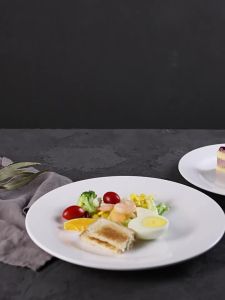 DĨA TRÒN CẠN SỨ TRẮNG – SIZE 10 ( ĐK: 25.5cm – Cao: 2cm)