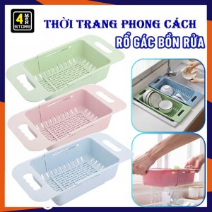 Rổ Nhựa Gác Bồn Rửa Bát Đa Năng Gấp Gọn 35cm - Khay Gắn Bồn Rửa Hoa Quả Thu Gọn Kéo Dài Tiện Lợi - Kệ Đựng Đồ Có Lỗ Thoát Nước Đa Năng Điều Chỉnh Kích Thước Tiện Lợi