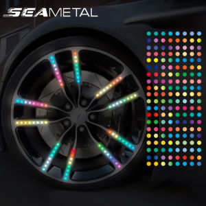 Reflective Stickers Rainbow Breakpoint Car Wheel Hub Reflective Decorative Strips Tire Rim Luminous Sticker for Motorcycle bicycle