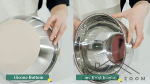 Stainless Steel Mixing Bowls with Lids Set / Non-Slip Bottom Khaki Bowls with Grater Attachments