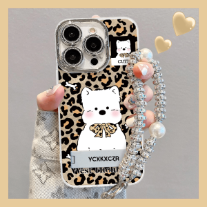  Huawei Phone Case West Highland Leopard Print Flash Powder Lens Film Cartoon Cute Creative Silicone Protective Cover