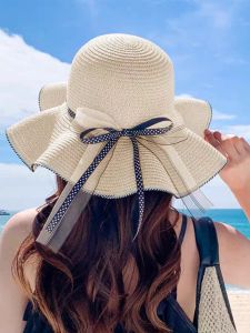 Mũ Rơm Cỡ Lớn Mùa Hè Cho Nữ Mũ Đi Biển Có Thắt Nút Bướm Mũ Rơm Chống Nắng Mũ Rơm Phong Cách Hàn Quốc Mũ Rơm Tròn