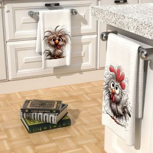 2-Pack of Fun Animal-Themed Household Cleaning Cloths Scouring Pads Dish Towels Tea Towels and Placemats Used for Washing and Drying Household Items Soft and Absorbent Drying Cloths Lint-Free Non-Fading and Reusable.