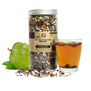 Trà gạo lứt đậu đen GUfoods - Vị mãng cầu (hũ 500g) - Dịu thơm ngọt nhẹ dễ uống Giàu chất chống oxy hoá Thanh nhiệt Mát gan Cải thiện giấc ngủ