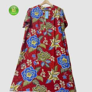 DASTER LENGAN PENDEK KENCANA UNGU ASLI LABEL BIRU MODEL 04 MOTIF BUNGA TERBARU LD.120 CM /BAJU TIDUR PIYAMA SANTAI WANITA DEWASA TERLARIS KATUN RAYON PREMIUM TEBAL ADEM NYAMAN DIPAKAI PROMO GROSIR MURAH BISA COD