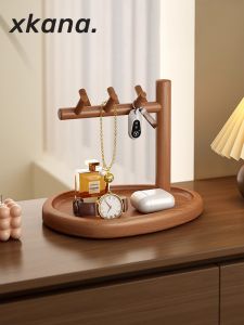 Elegant Desktop Organizer Box Entrance Hallway Key Holder Living Room Decorative Item Minimalist Style Handmade Wooden Box