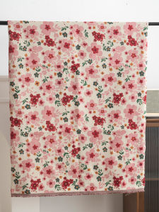 Vải Hoa Tươi Màu Hồng Phong Cách Nông Thôn Vải Nệm Ghế Sofa Vải Đệm Tự Làm Vải Đầu Tự Làm Vải Túi Xách Thủ Công